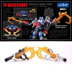 Spark Blaster & Double Hook For LT02 MPM-04 MPM04 Optimus Prime Upgrade Kit Silver & Grey